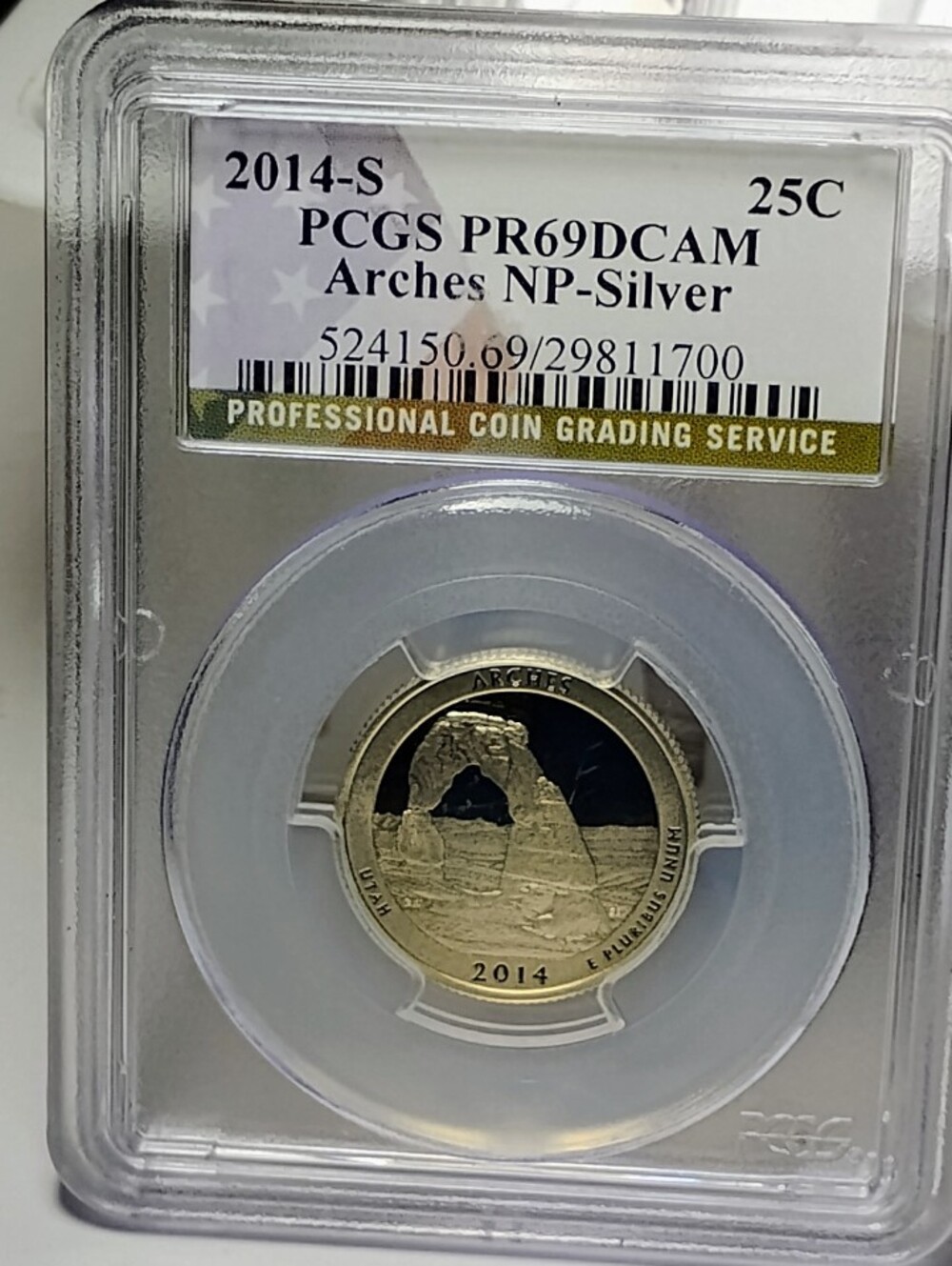 2014-S Arches NP-Silver Quarter PCGS PR69DCAM 90%silver💟 Bundle Make Offers ‼️